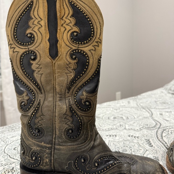 Lucchese Ombré Pearl Goat Square Toe Cowboy Boots - Picture 5 of 16